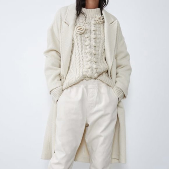 ZARA DOUBLE BREASTED TEXTURED OVERSIZED COAT - XS - Picture 1 of 6